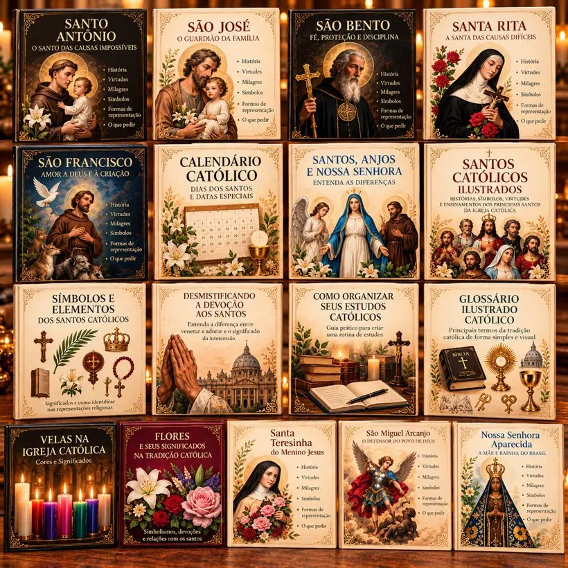 Plano Completo: Santos Católicos Ilustrados e todos os bônus
